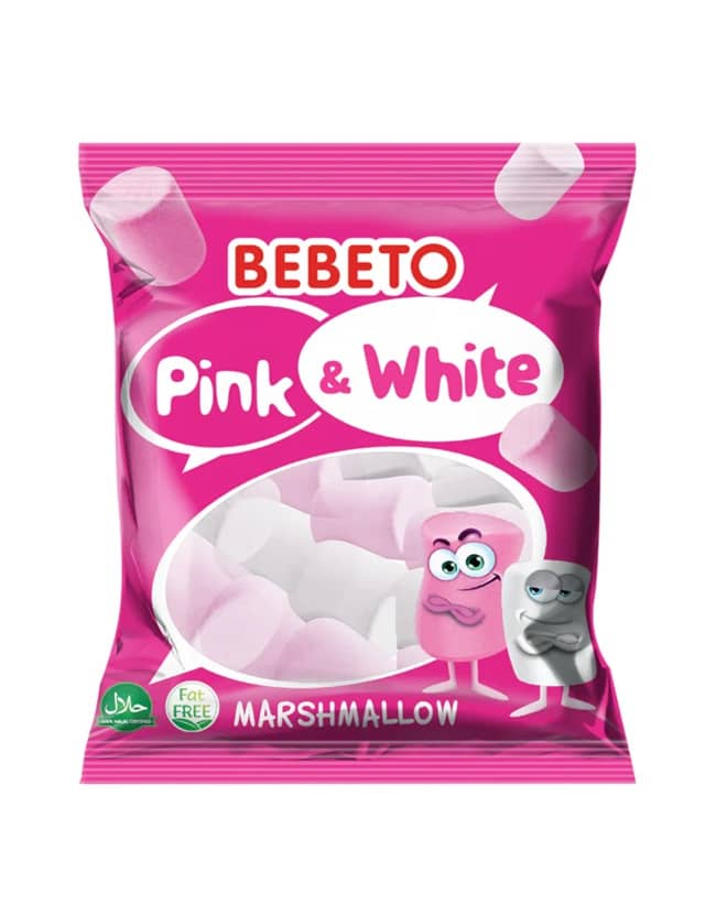 Bebeto Halal Pink & White Marshmallow Fat Free 60g