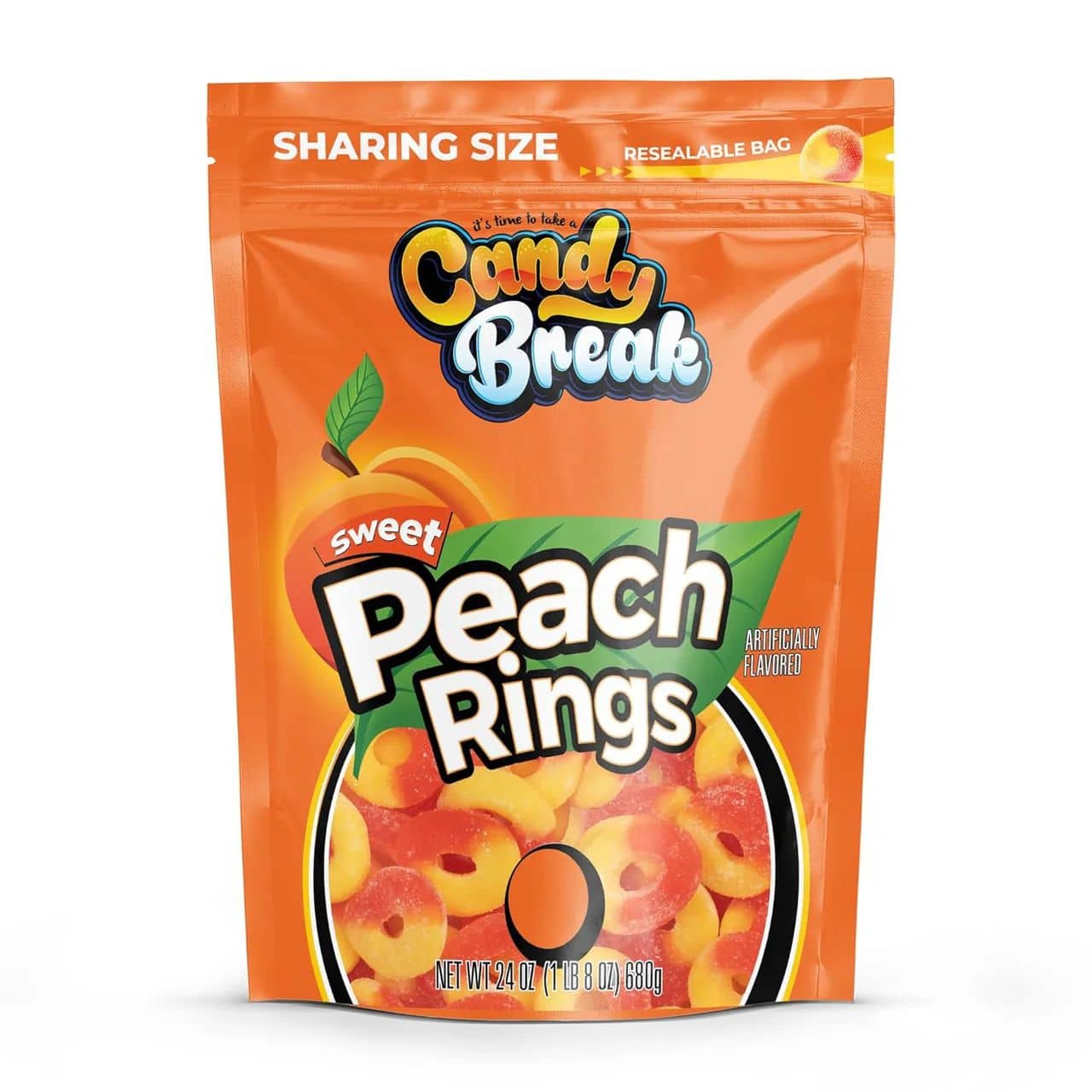 Candy Break Sour Peach Rings Gummy 4oz(113.5g)