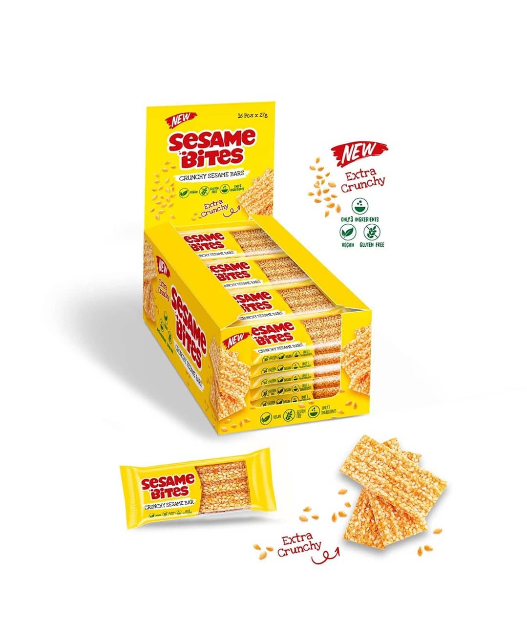Sesame Bites Crunchy Sesame Bars 27gx16x6