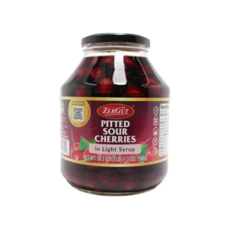 Zergut Pitted Sour Cherrries Syrup 11.3oz.1.68kg