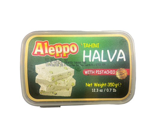 Aleppo Tahini Halva With Pestachio 12.3oz.0.7Lb
