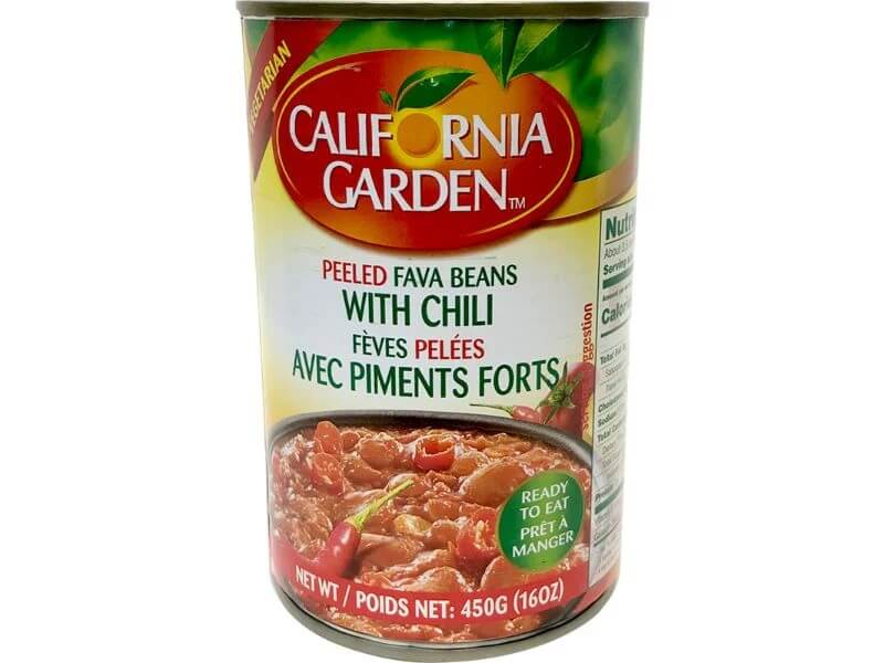 California Garden Peeled Fava Beans With Chili 16OZ.(450g)