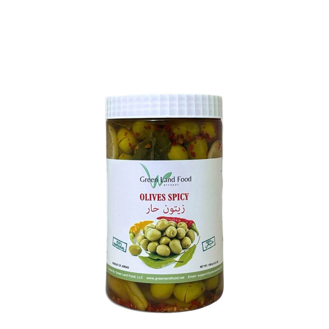 Green Land Food Olives Spicy 2.2Lb (1000g)