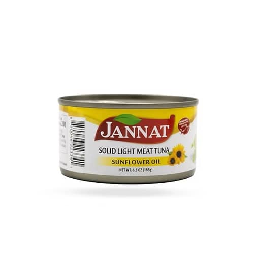 Jannat Solid Light Meat Tuna With Sunflower Oil 6.5oz(185g)