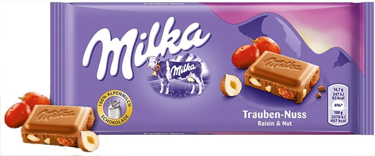 Milka Chocolate Bar With Raisin & Nuts 3.2oz(90g)