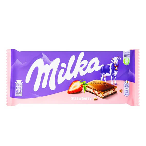 Milka Chocolate Bar With Strawberry 3.2oz(90g)