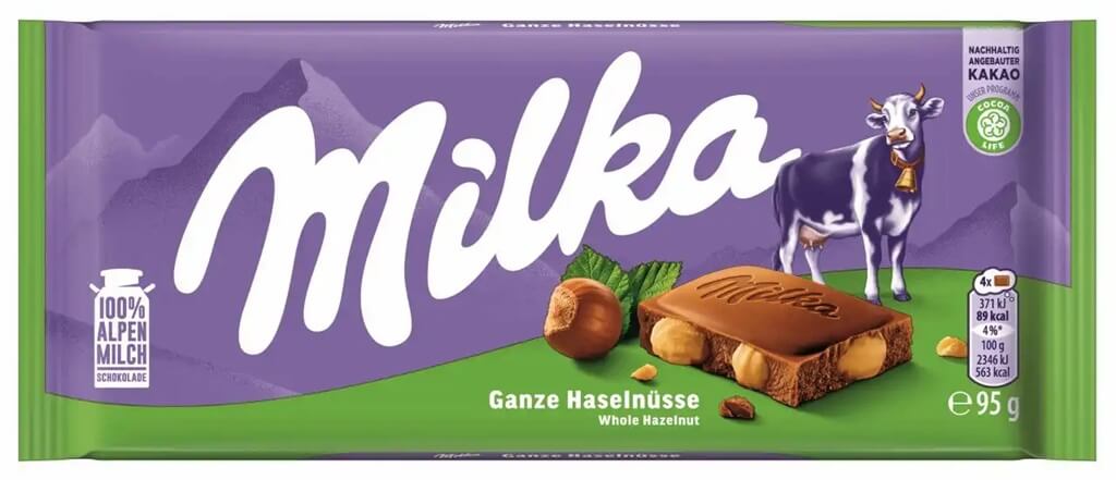 Milka Chocolate With Whole Hazelnut  3.5oz(100g)