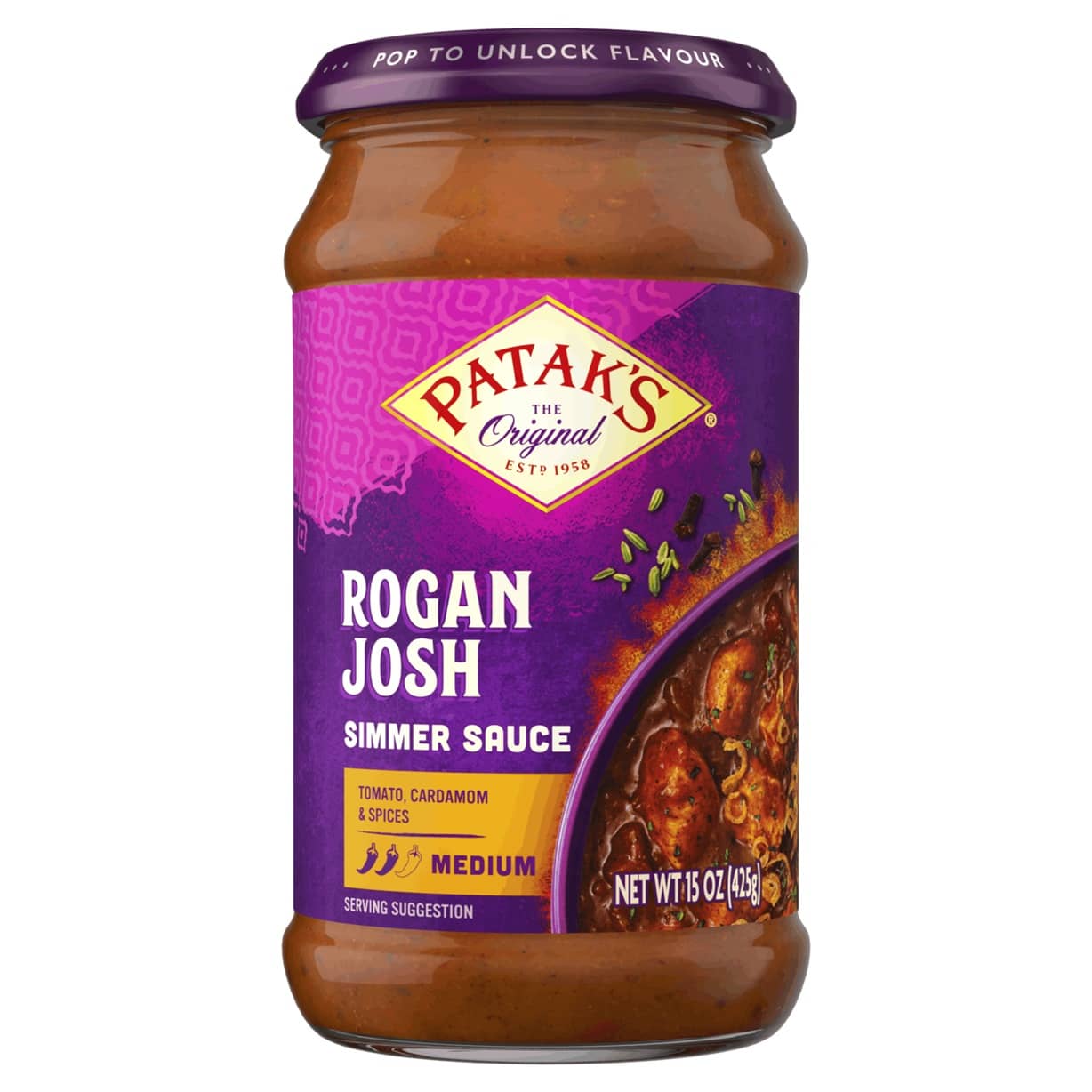 Patak's Rogan Josh Simmer Sauce 15oz(425g)