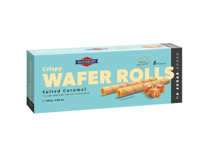 Quick Bury Crispy Salted Carmel Wafer Rolls 4.94oz)140g)