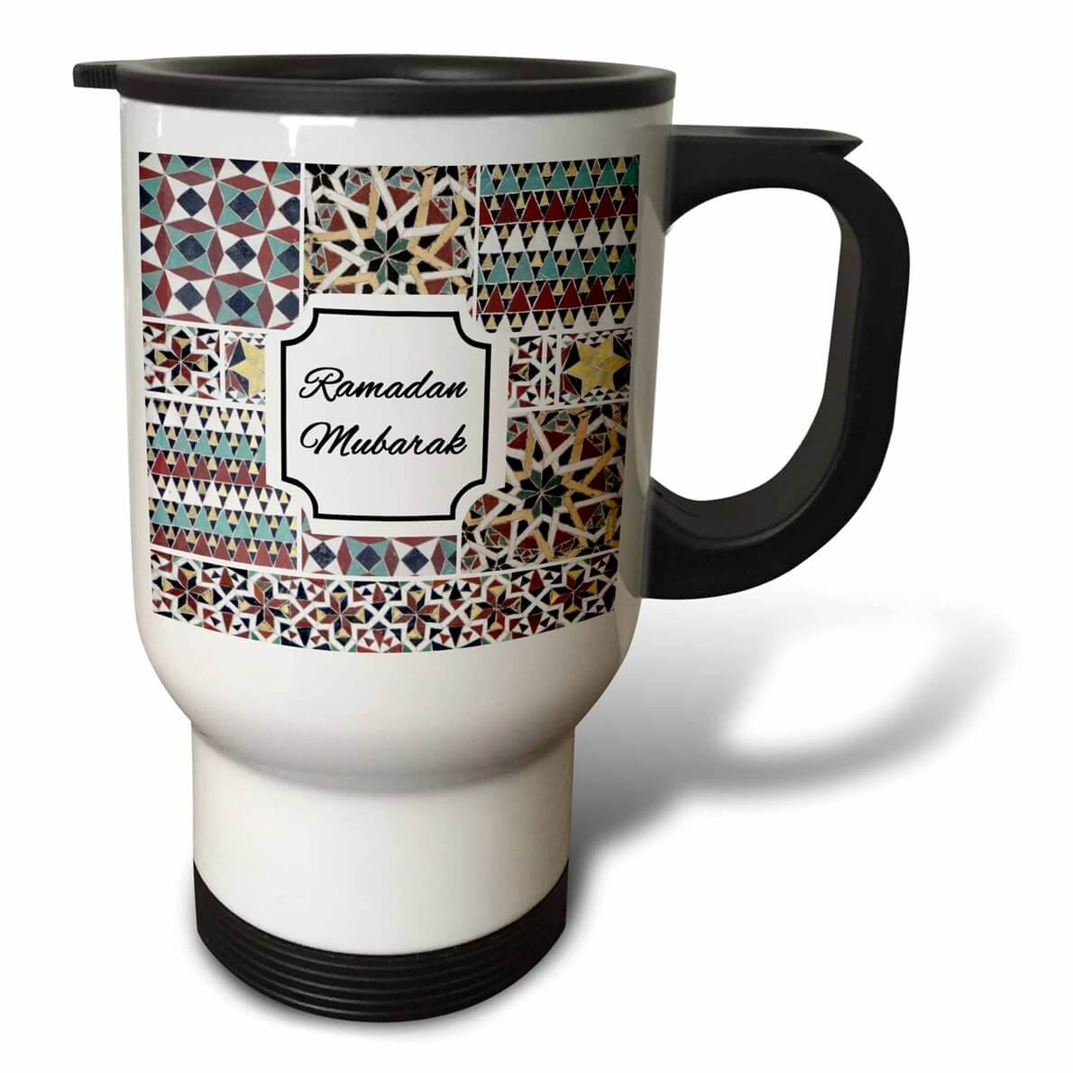 Ramadan Mubarak Mosaic Travel Mug 14oz