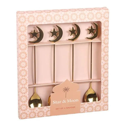 Ramdan Set of 4 Star & Crescent Teaspoons 