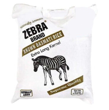 Zebra Brown Basmati Rice Extra Long Kernel 4lb 